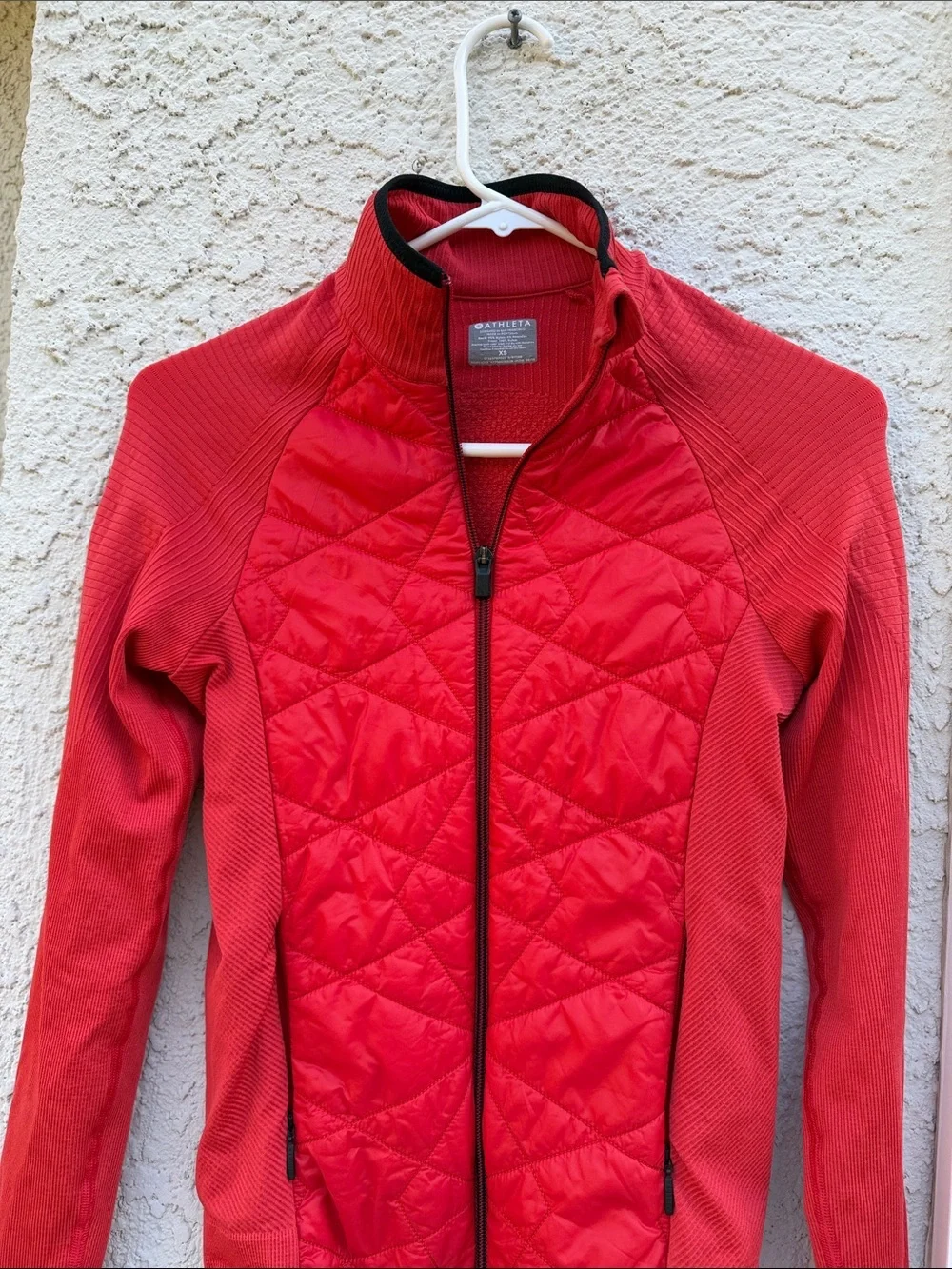 Athleta Flurry Force Red Insulated Primloft Quilted Jacket Size XS